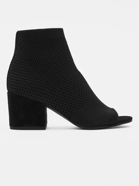 NWOT Knit Peep-Toe Block Heel Ankle Bootie Croft